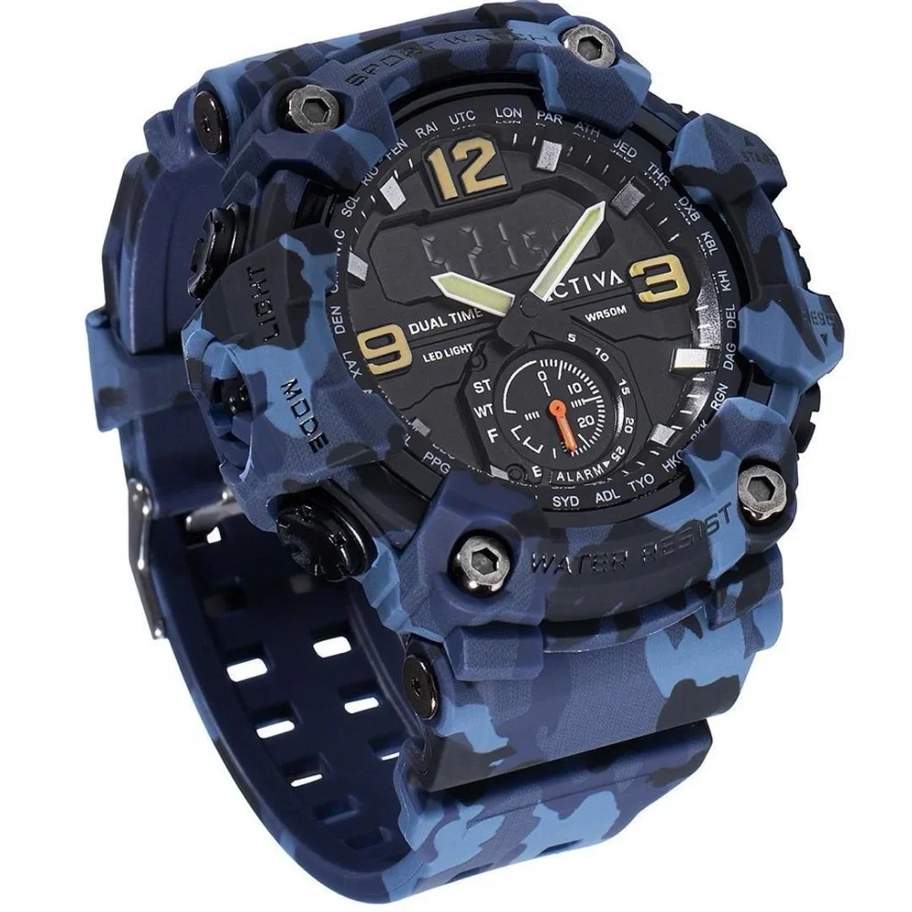 Activa X Invicta BlackOps Digital Men's Watch - 56mm, Camouflage, Blue new/box